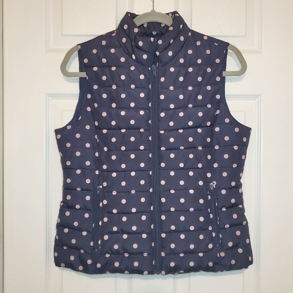 Colebrook Puffer Vest Polka Dots Sz S